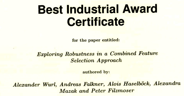 Best Industrial Paper Award (DATA 2019)